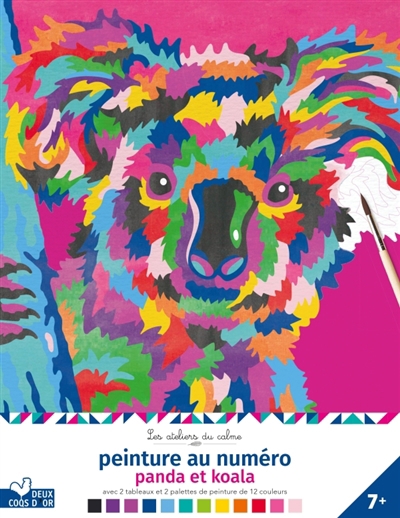 Peinture au numéro : panda et koala : cahier avec palette et pinceau | Mariez, Jérémy