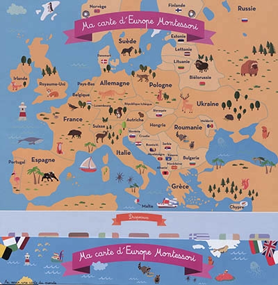 Ma carte du monde + Europe Montessori | Affiches