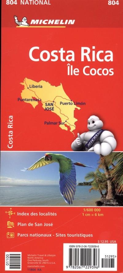 Costa Rica, Île Cocos - Carte National Michelin | 