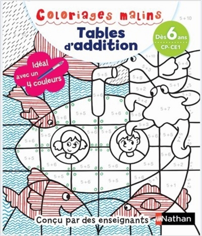 Coloriages Malins - Tables d'addition | Aubrun, Claudine
