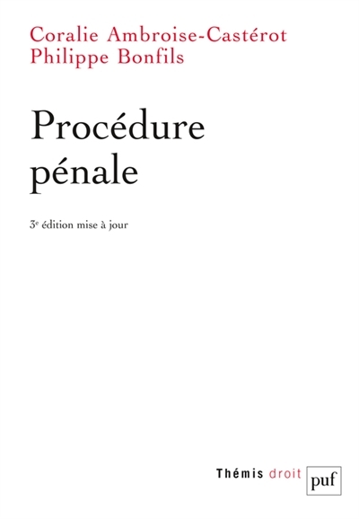 Procédure pénale | Ambroise-Castérot, Coralie