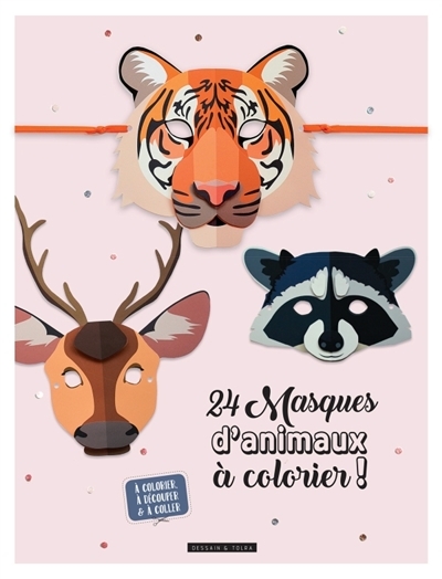 24 masques d'animaux à colorier | 