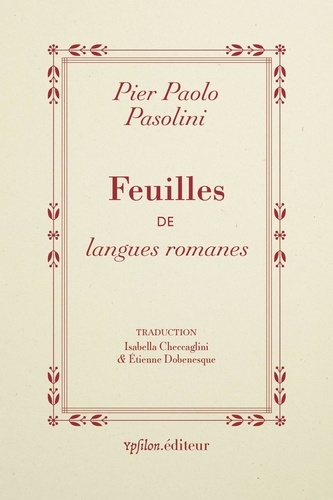 Feuilles de langues romanes | Pasolini, Pier Paolo