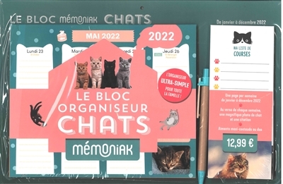 bloc organiseur Mémoniak chats 2022 (Le) | 