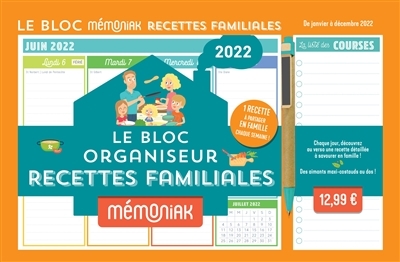 bloc organiseur Mémoniak recettes familiales 2022 (Le) | ChefNini