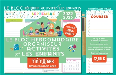 bloc hebdomadaire organiseur : activités pour les enfants : 2022-2023 (Le) | Masson, Nicole