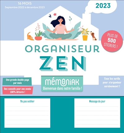 Organiseur zen 2023 : 16 mois, septembre 2022 à décembre 2023 | Collectif