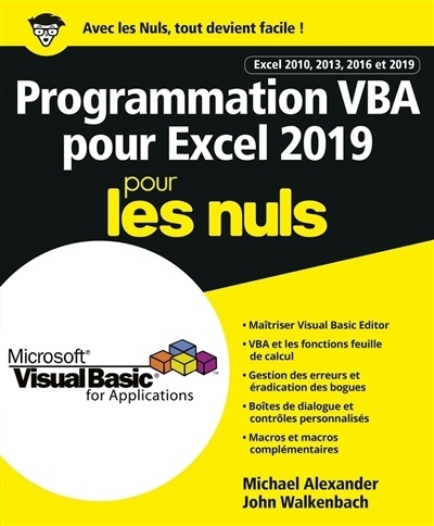 Programmation VBA pour Excel 2019 pour les nuls | Alexander, Michael