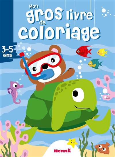 Mon gros livre de coloriage : 3-5 ans  : Ourson et tortue | 