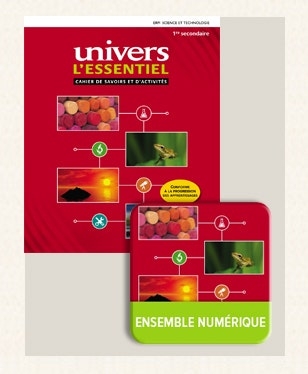 Univers – L’essentiel – Cahier de savoirs et d’activités + Ensemble numérique 1 – ÉLÈVE (12 mois) | 