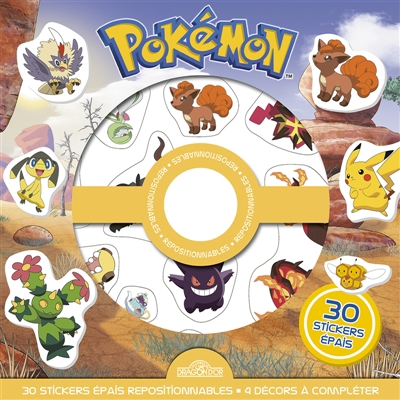 Pokémon : Pochette de stickers épais repositionnables : Des scènes de cherche-et-trouve à créer à l' | The Pokémon Company