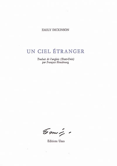 Un ciel étranger | Dickinson, Emily