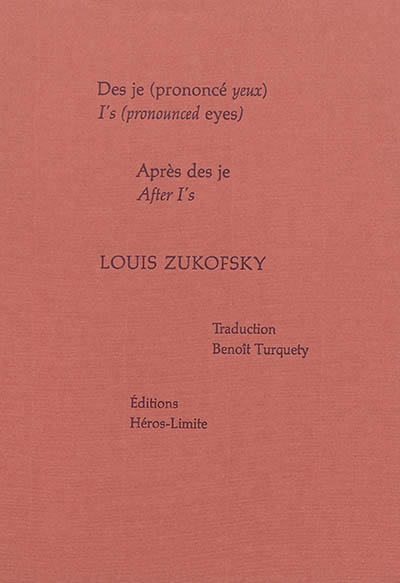 Des je (prononcé yeux) | Zukofsky, Louis