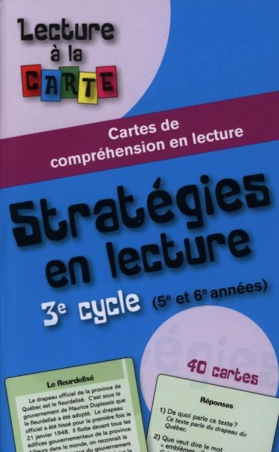 Lecture à la carte - Stratégies en lecture, 3e cycle (5e et 6e années)  | Marsolais, Isabelle
