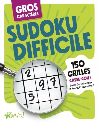 Sudoku difficile : Gros caractères | De Schepper, Peter