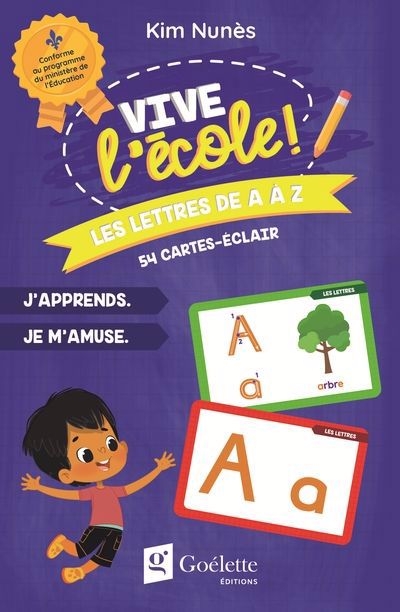 Vive l'école - Les lettres de A à Z (54 cartes-éclair) | Français