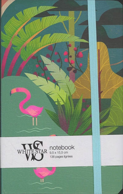 Carnet de notes - Paysage tropical et flamants roses | 