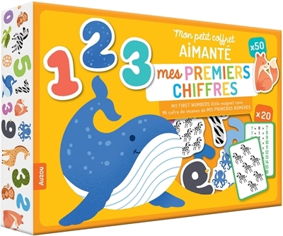 Mes premiers chiffres : mon petit coffret aimanté = My first numbers : little magnet case = Mi cofre de imanes de mis primeros numeros | Jeux magnétiques