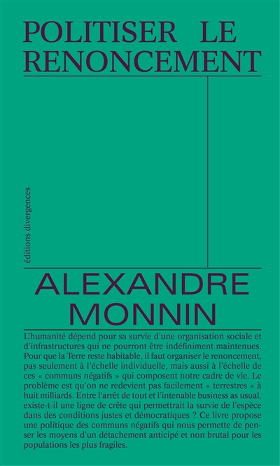 Politiser le renoncement | Monnin, Alexandre